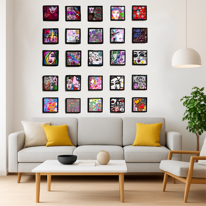 Entire Collection of 25 Love, Spill archival giclèe prints 12”x12”, framed!